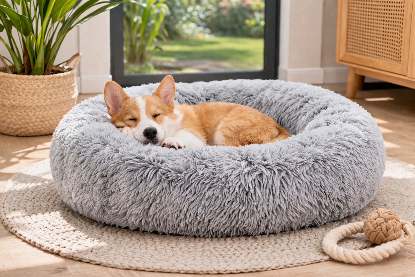 Calming Plush Pet Bed – Ultra Soft Anti-Anxiety Dog & Cat Sofa